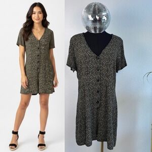 BB Dakota Steve Madden Black Floral Print Button Front Romper Size‎ M
